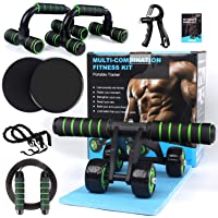 AB Roller Rodillo Abdominales 7-en-1 Set de Ejercitar-Rueda Abdominal-Push up Bars-Cuerda para Saltar-Ejercitador de…